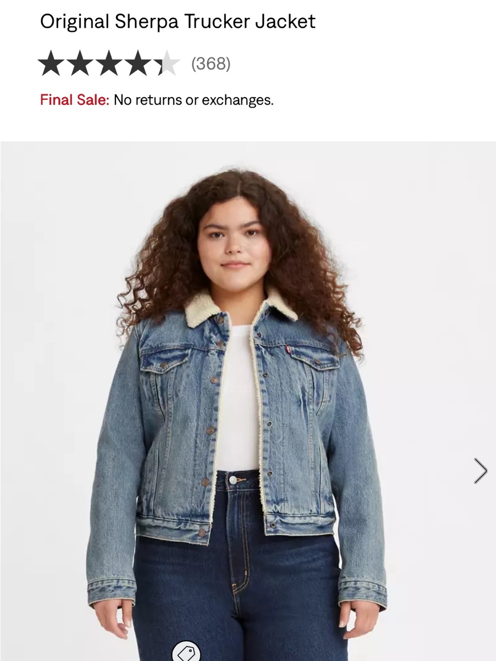 Levi's Blue Denim trucker Jacket with Cream Sherpa Collar and lining